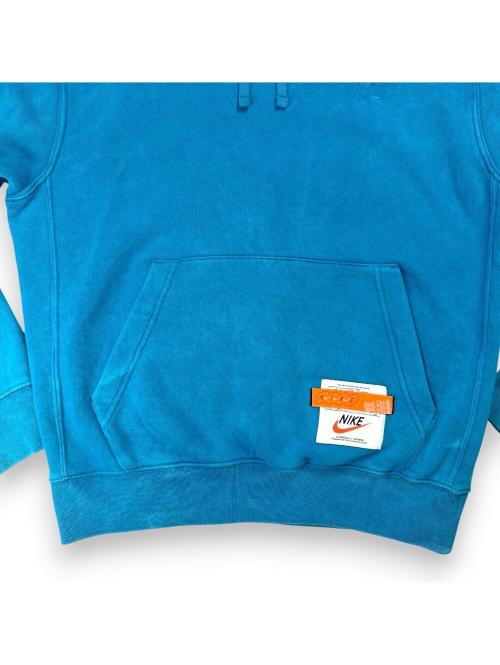 🥏 Hoodie Mens Small Blue Washed Pullover Sweatshirt Casual Streetwear Nike - Picture 10 of 14